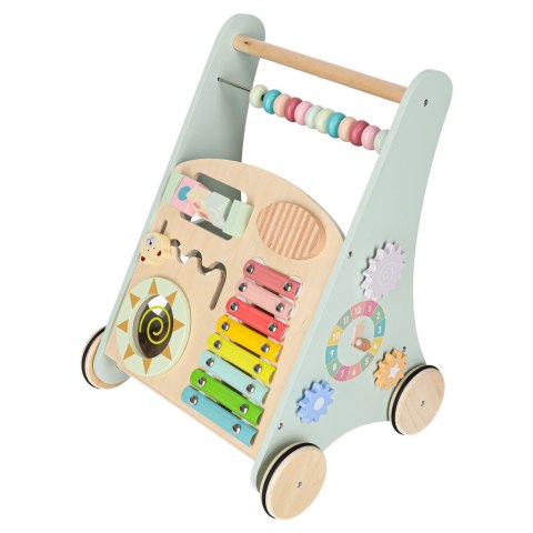 DREWNIANY PCHACZ CHODZIK EDUKACYJNY DLA DZIECKA LICZYDŁO SORTER KLOCKI CYMBAŁKI