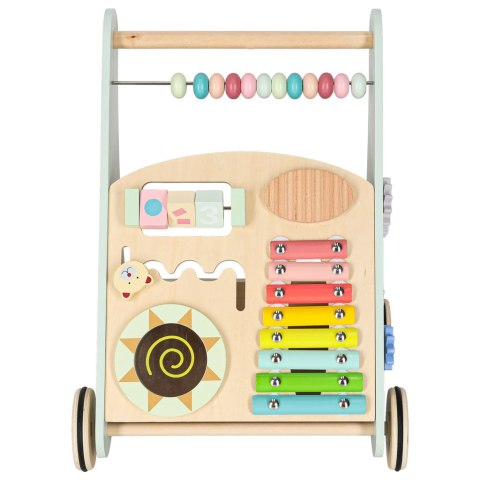 DREWNIANY PCHACZ CHODZIK EDUKACYJNY DLA DZIECKA LICZYDŁO SORTER KLOCKI CYMBAŁKI