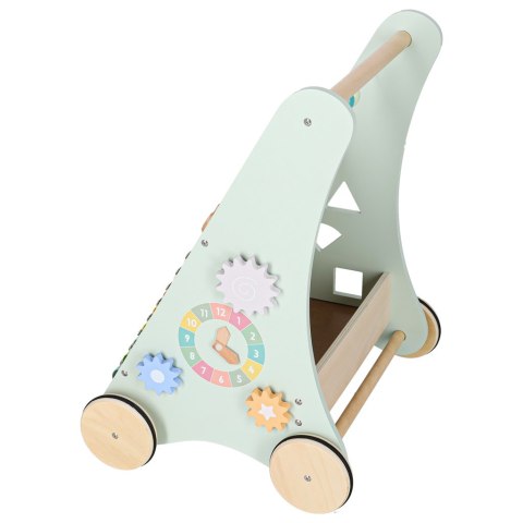 DREWNIANY PCHACZ CHODZIK EDUKACYJNY DLA DZIECKA LICZYDŁO SORTER KLOCKI CYMBAŁKI