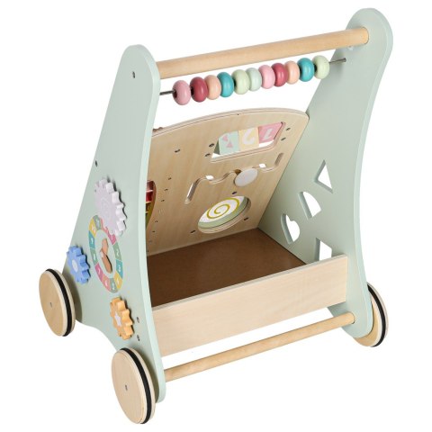 DREWNIANY PCHACZ CHODZIK EDUKACYJNY DLA DZIECKA LICZYDŁO SORTER KLOCKI CYMBAŁKI