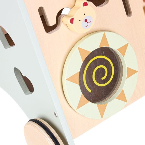 DREWNIANY PCHACZ CHODZIK EDUKACYJNY DLA DZIECKA LICZYDŁO SORTER KLOCKI CYMBAŁKI