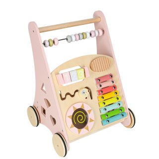 DREWNIANY PCHACZ CHODZIK EDUKACYJNY DLA DZIECKA LICZYDŁO SORTER KLOCKI CYMBAŁKI