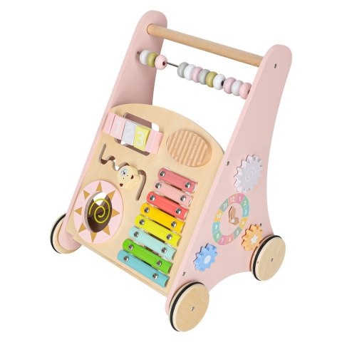 DREWNIANY PCHACZ CHODZIK EDUKACYJNY DLA DZIECKA LICZYDŁO SORTER KLOCKI CYMBAŁKI