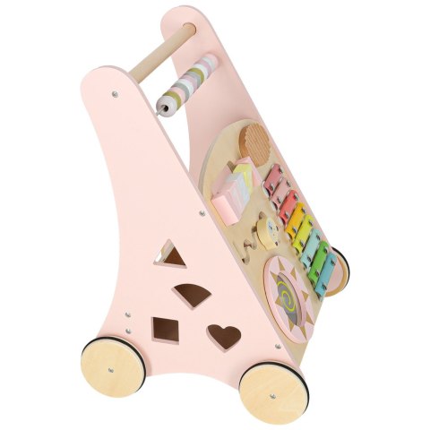 DREWNIANY PCHACZ CHODZIK EDUKACYJNY DLA DZIECKA LICZYDŁO SORTER KLOCKI CYMBAŁKI