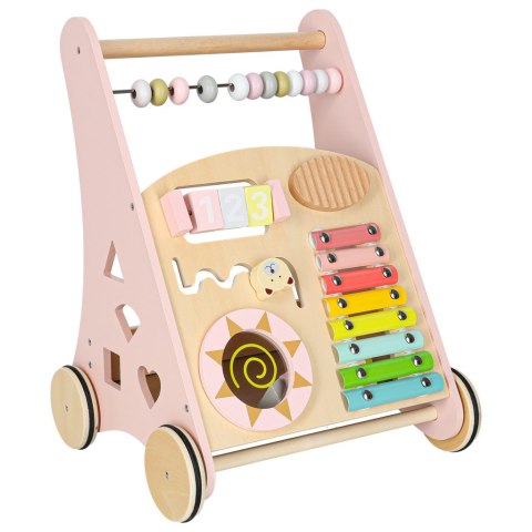 DREWNIANY PCHACZ CHODZIK EDUKACYJNY DLA DZIECKA LICZYDŁO SORTER KLOCKI CYMBAŁKI