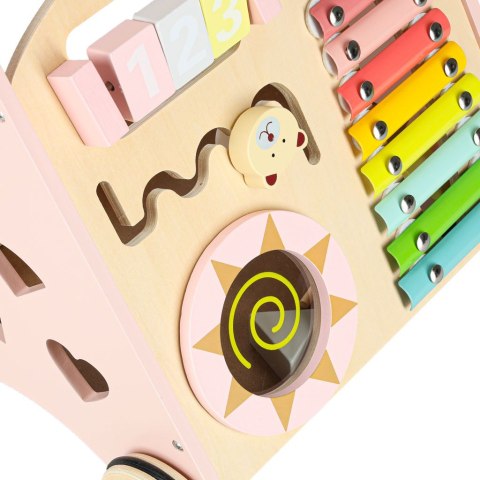 DREWNIANY PCHACZ CHODZIK EDUKACYJNY DLA DZIECKA LICZYDŁO SORTER KLOCKI CYMBAŁKI
