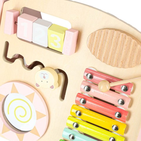 DREWNIANY PCHACZ CHODZIK EDUKACYJNY DLA DZIECKA LICZYDŁO SORTER KLOCKI CYMBAŁKI