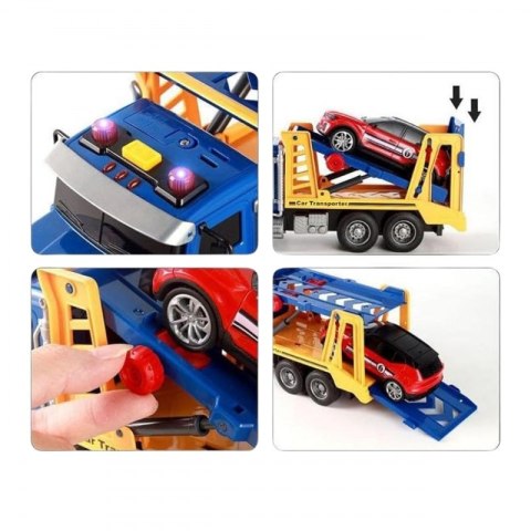 WOOPIE Laweta Ciężarówka Transporter Z Autkiem Światło Dźwięk