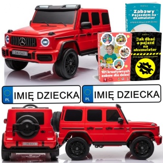 AUTO NA AKUMULATOR DLA 2 DZIECI MERCEDES G63 XXL 4X4 EVA SKÓRA PILOT LED MP3