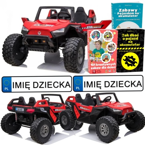 DUŻE AUTO NA AKUMULATOR DLA 2 DZIECI BUGGY SX1928 24V 4X4 PILOT SKÓRA EVA MP3 LED