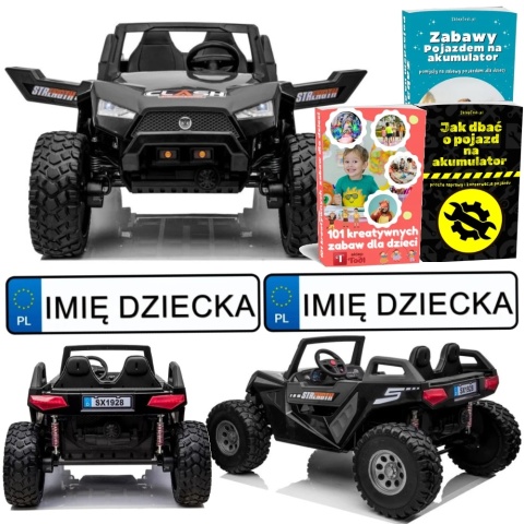 DUŻE AUTO NA AKUMULATOR DLA 2 DZIECI BUGGY SX1928 24V 4X4 PILOT SKÓRA EVA MP3 LED