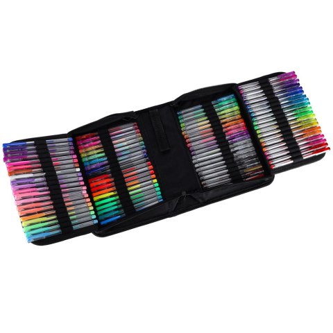 ZESTAW DŁUGOPISY ŻELOWE KOLOROWE W ETUI 100SZT PLUS 100 WKŁADÓW KOLOROWANKA