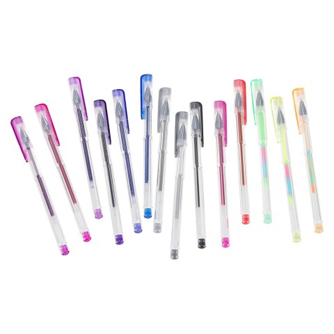 ZESTAW DŁUGOPISY ŻELOWE KOLOROWE W ETUI 100SZT PLUS 100 WKŁADÓW KOLOROWANKA