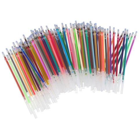 ZESTAW DŁUGOPISY ŻELOWE KOLOROWE W ETUI 100SZT PLUS 100 WKŁADÓW KOLOROWANKA