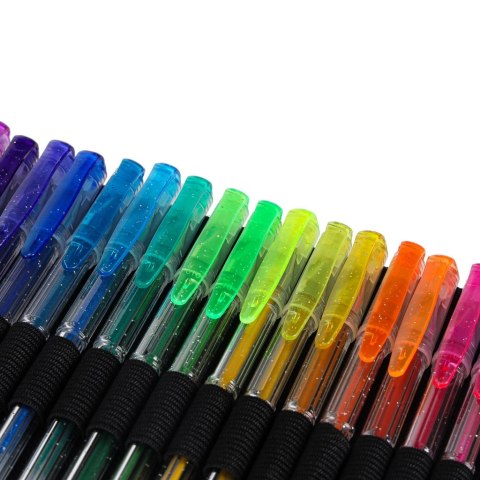 ZESTAW DŁUGOPISY ŻELOWE KOLOROWE W ETUI 100SZT PLUS 100 WKŁADÓW KOLOROWANKA