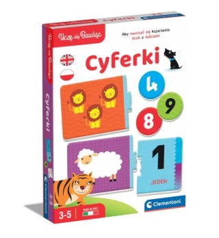Gra edukacyjna Cyferki Matematyka Uczę się Bawiąc Język Polski Angielski Clementoni 50767