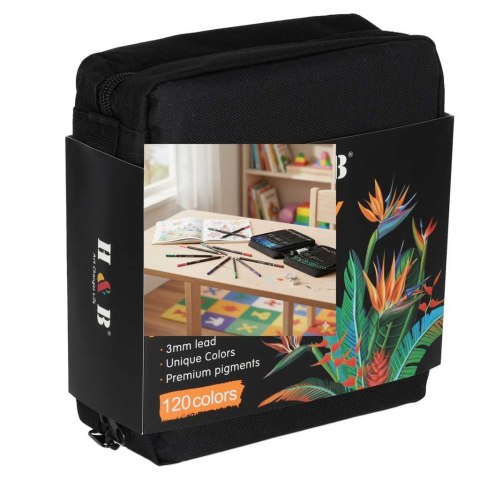 KREDKI OŁÓWKOWE KOLOROWE W ETUI ZESTAW 120 SZT. PROFESJONALNE DO RYSOWANIA