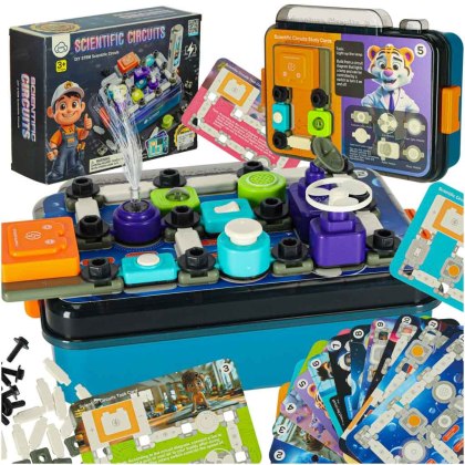 MAŁY ELEKTRONIK ELEKTRYK ZESTAW DOŚWIADCZALNY EDUKACYJNY 12 KART 58 EL.