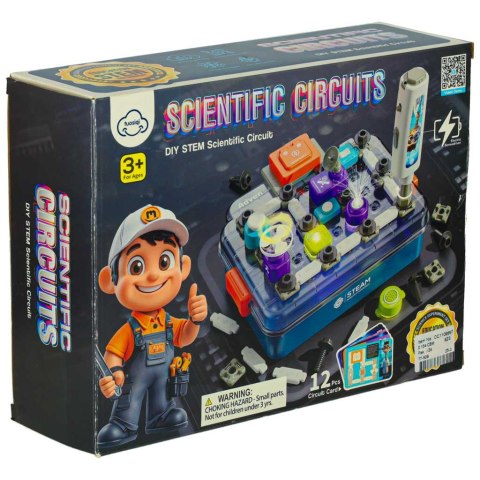 MAŁY ELEKTRONIK ELEKTRYK ZESTAW DOŚWIADCZALNY EDUKACYJNY 12 KART 58 EL.