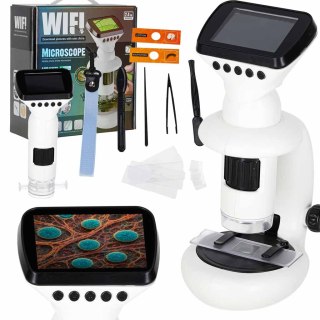 MIKROSKOP 3W1 ELEKTRONICZNY CYFROWY WIFI USB EKRAN LCD 200X 1000X STEM LED