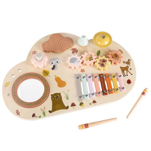 DREWNIANY STOLIK EDUKACYJNY MUZYCZNY TABLICA MANIPULACYJNA SENSORYCZNA