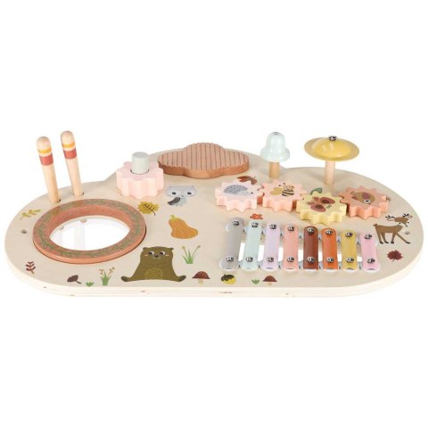 DREWNIANY STOLIK EDUKACYJNY MUZYCZNY TABLICA MANIPULACYJNA SENSORYCZNA