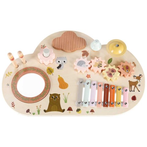 DREWNIANY STOLIK EDUKACYJNY MUZYCZNY TABLICA MANIPULACYJNA SENSORYCZNA