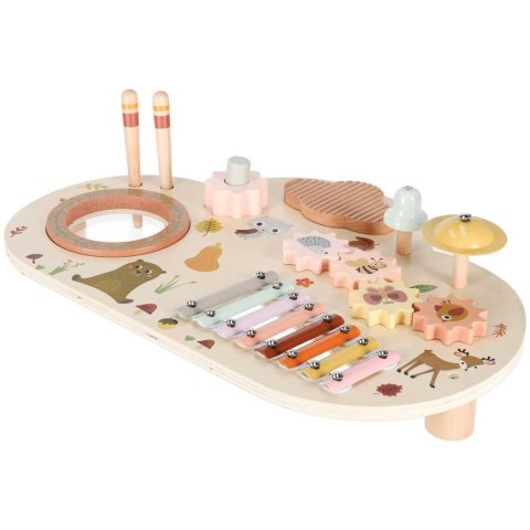 DREWNIANY STOLIK EDUKACYJNY MUZYCZNY TABLICA MANIPULACYJNA SENSORYCZNA