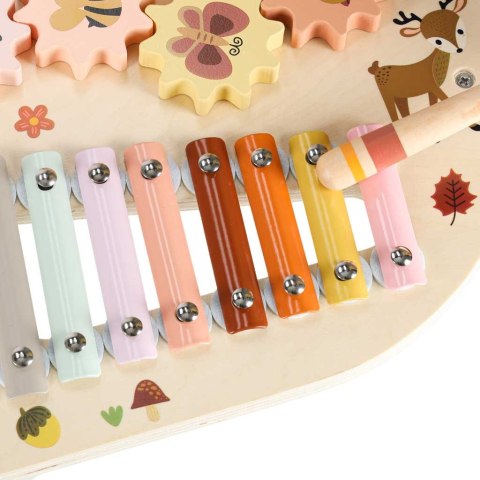 DREWNIANY STOLIK EDUKACYJNY MUZYCZNY TABLICA MANIPULACYJNA SENSORYCZNA