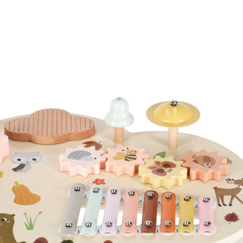 DREWNIANY STOLIK EDUKACYJNY MUZYCZNY TABLICA MANIPULACYJNA SENSORYCZNA