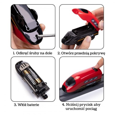 WOOPIE Zestaw Kolejka Elektryczna Lokomotywa Straż Pożarna 66el.