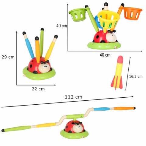 GRA ZRĘCZNOŚCIOWA DLA DZIECI BIEDRONKA 4W1 SKAKANKA WYRZUTNIA RZUT DO CELU