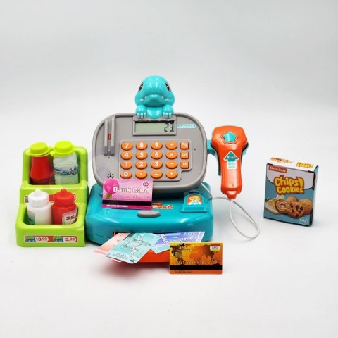 KASA SKLEPOWA DLA DZIECI FISKALNA ELEKTRONICZNA KALKULATOR AKCESORIA SKANER