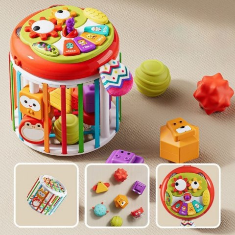 WALEC KOSTKA SENSORYCZNA INTERAKTYWNY BĘBENEK DLA DZIECI ROZWOJOWA