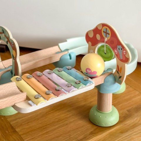 WOOPIE GREEN Drewniany Tor Kulkowy z Efektami Dźwiękowymi Cymbałki FSC