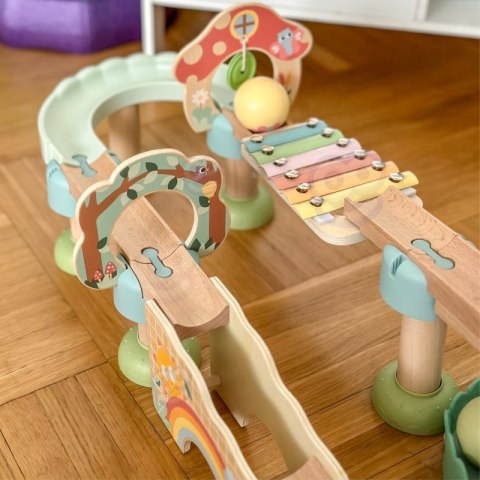 WOOPIE GREEN Drewniany Tor Kulkowy z Efektami Dźwiękowymi Cymbałki FSC