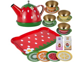 ZESTAW KAWOWY DO PARZENIA HERBATY KAWY CZAJNIK FILIŻANKI METALOWE 17 EL.