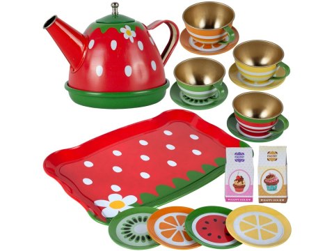 ZESTAW KAWOWY DO PARZENIA HERBATY KAWY CZAJNIK FILIŻANKI METALOWE 17 EL.