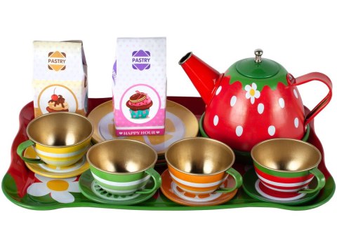 ZESTAW KAWOWY DO PARZENIA HERBATY KAWY CZAJNIK FILIŻANKI METALOWE 17 EL.