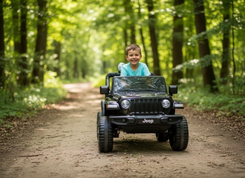 AUTO NA AKUMULATOR DLA DZIECKA JEEP RUBICON 4X4 DŻIP PILOT SKÓRA EVA LED MP3 RADIO