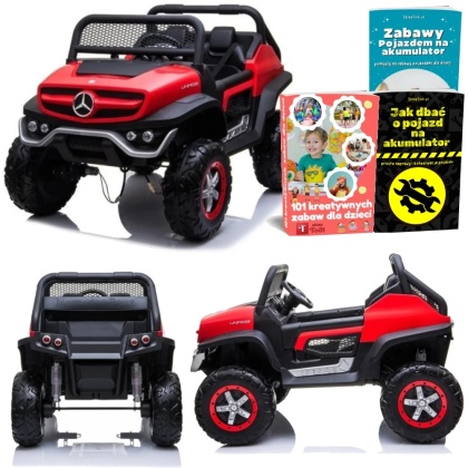 AUTO NA AKUMULATOR DLA DZIECKA MERCEDES UNIMOG 4X4 PILOT SKÓRA LED MUZYKA