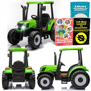 DUŻY TRAKTOR NA AKUMULATOR DLA DZIECKA A011 24V 2X200W PILOT EVA LED SKÓRA