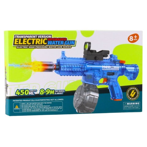 PISTOLET NA WODE ELEKTRYCZNY M416 PODŚWIETLANY CELOWNIK 450ML 8-10M AKUMULATOR