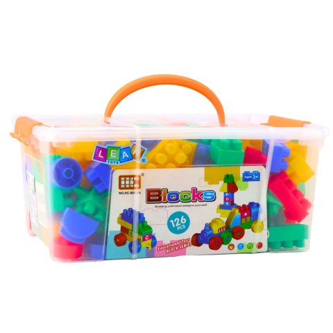 KLOCKI KONSTRUKCYJNE KLASYCZNE PRZESTRZENNE KOLOROWE W KUFERKU ZESTAW 126EL