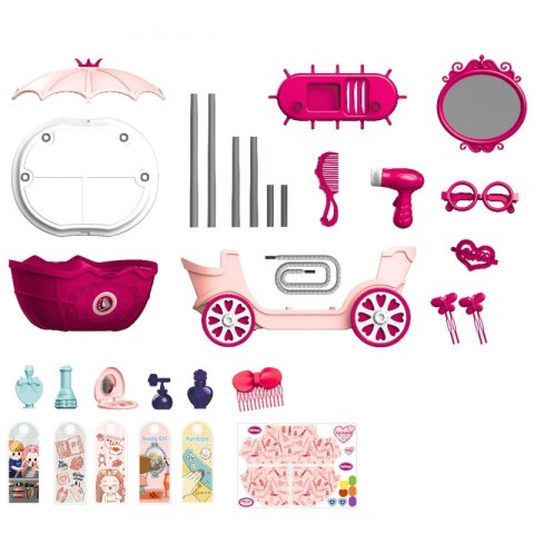 SALON PIĘKNOŚCI URODY TOALETKA NA KÓŁKACH WÓZEK WALIZKA 31 AKC. 4W1