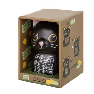 SKARBONKA KOTEK WYKREŚLANKA CZARNA CERAMICZNA MARKER OSZCZĘDZANIE