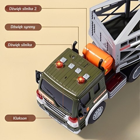 WOOPIE Ciężarówka Transporter Dinozaurów Auto z Dźwiękiem i Światłem