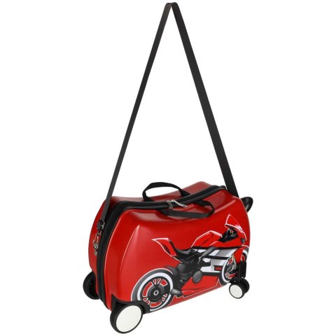 WALIZKA PODRÓŻNA DLA DZIECI NA KÓŁKACH BAGAŻ PODRĘCZNY MOTOR SIEDZISKO