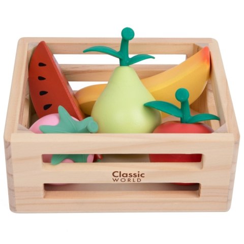 ZESTAW DREWNIANYCH OWOCÓW KOSZYKU EL KREATYWNE DLA DZIECI ZABAWA NAUKA