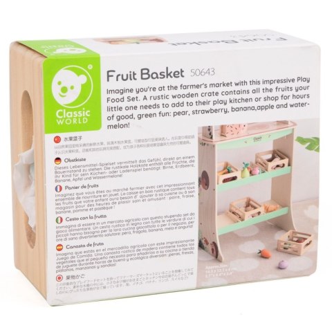ZESTAW DREWNIANYCH OWOCÓW KOSZYKU EL KREATYWNE DLA DZIECI ZABAWA NAUKA
